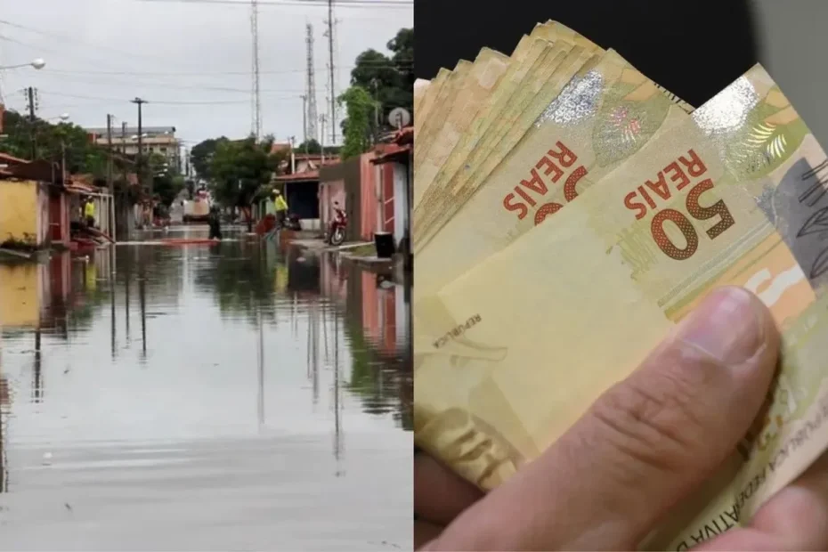 Moradores do Piauí exibindo documentos para solicitar saque do FGTS após chuvas intensas