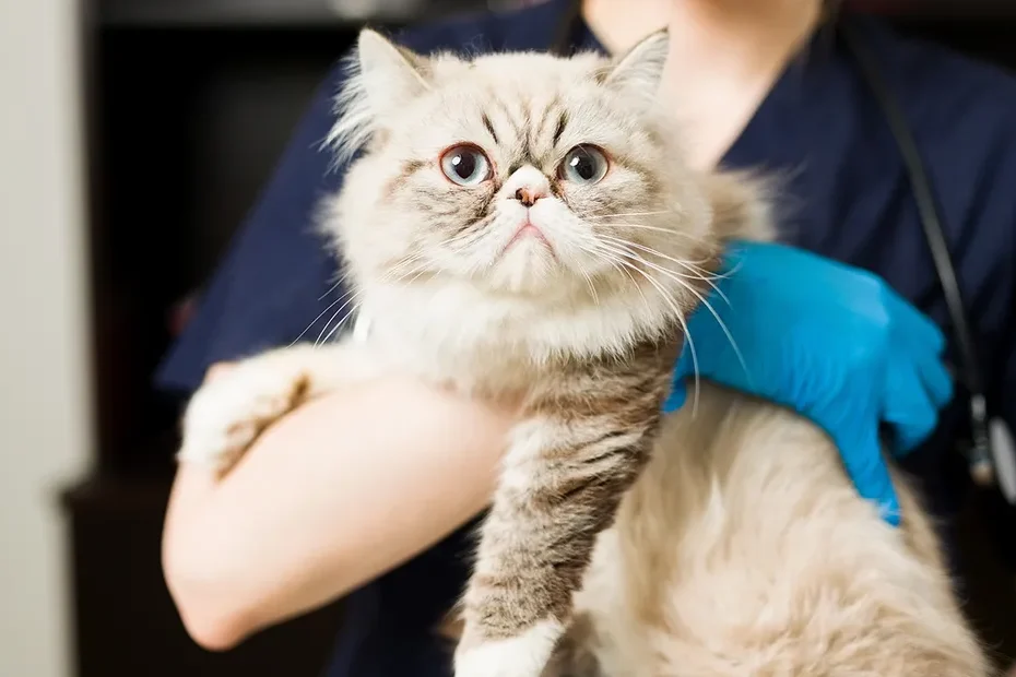 Pessoa abraçando pet idoso com preocupação e esperança.