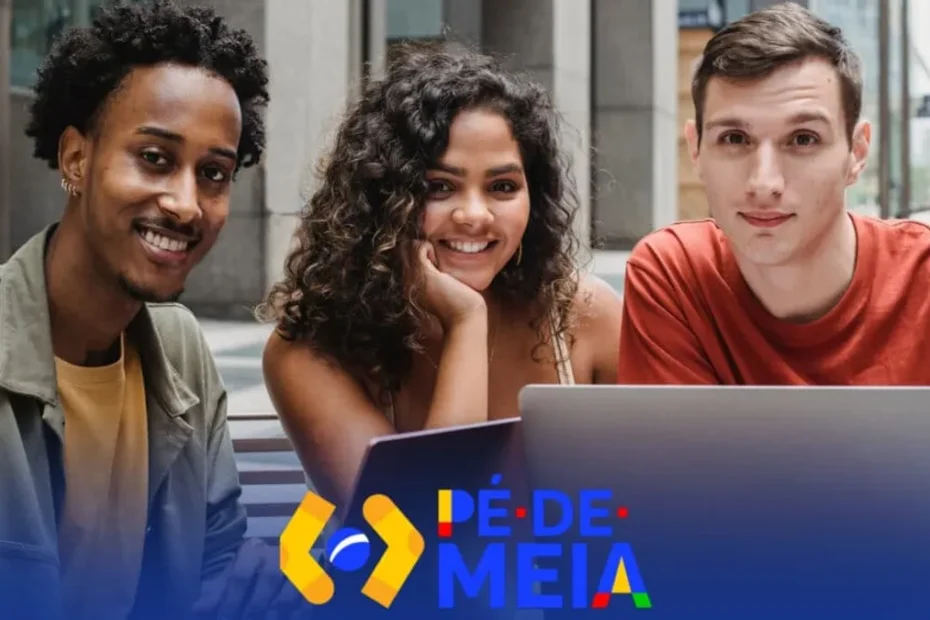 Estudante universitária de licenciatura em biblioteca, focada nos estudos, simbolizando o apoio do programa Pé-de-Meia.