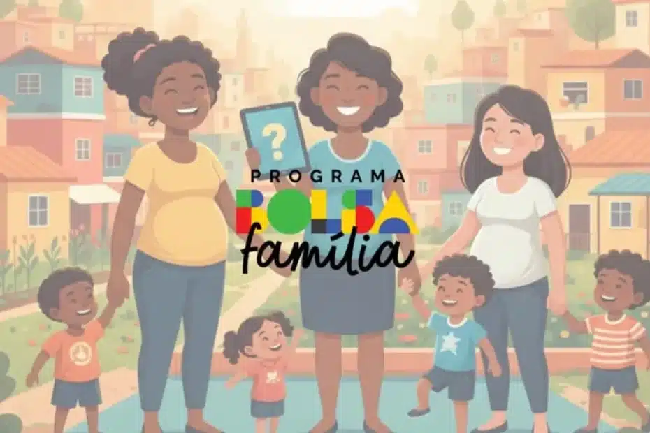 Mãe com bebê no colo recebendo apoio do Bolsa Família