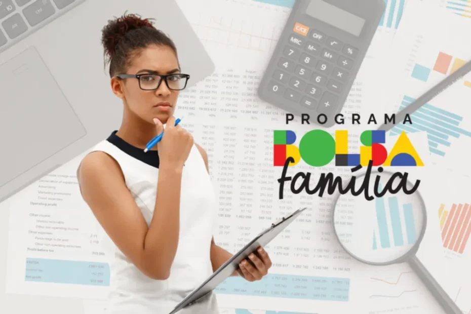 Mãe preocupada com filhos olha para documento sobre Bolsa Família