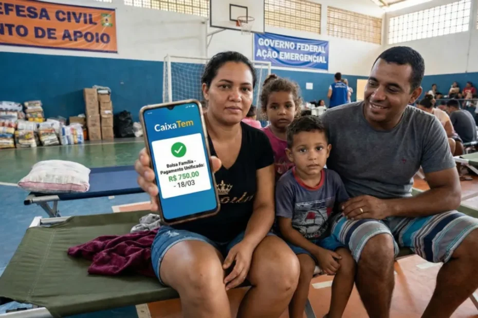 Beneficiária do Bolsa Família sorri ao consultar valor no celular