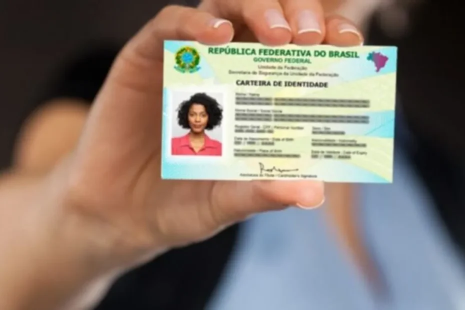 Funcionário público entrega nova Carteira de Identidade Nacional para beneficiária do Bolsa Família.