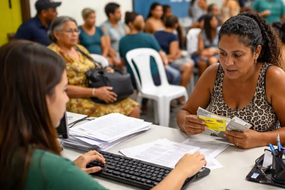 Senhora preocupada com documento do CadÚnico e celular