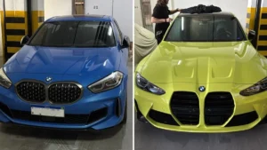 Carros de luxo apreendidos em operação contra fraudes no INSS aguardam leilão.