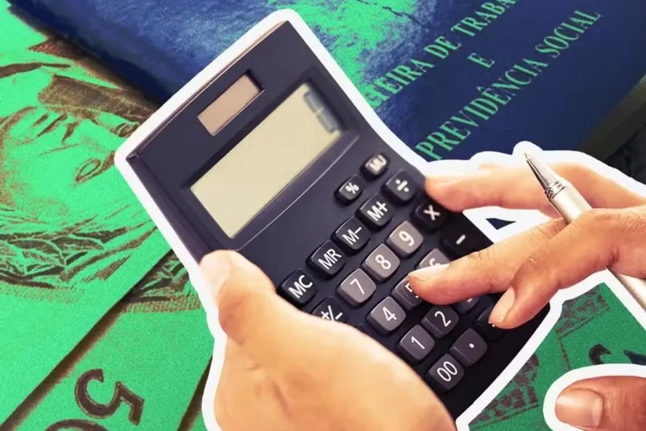 Mão segurando smartphone com aplicativo Carteira de Trabalho Digital exibindo informações de abono salarial.