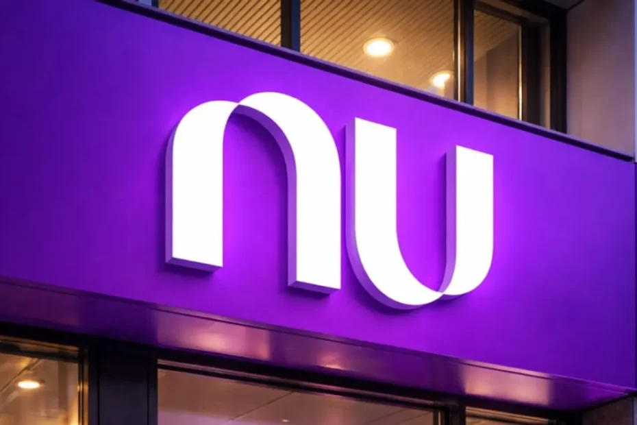 Cartão Nubank Ultravioleta em destaque sobre superfície escura.
