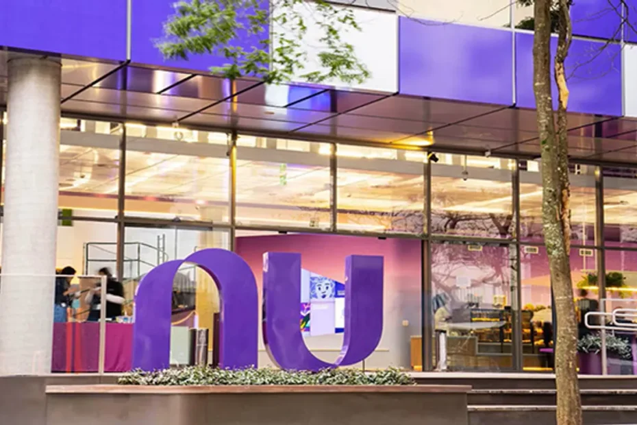 Executivos do Nubank e de grandes bancos reunidos em uma sala de reuniões da Febraban para discutir o futuro do setor financeiro.