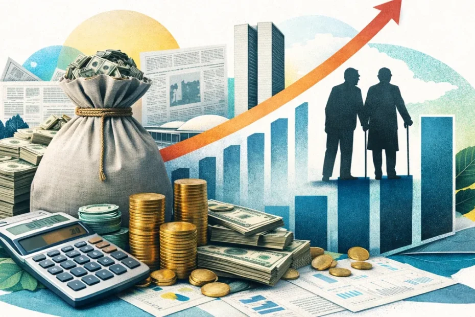 Grupo de brasileiros refletindo sobre o futuro da Previdência Social