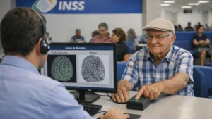 Cidadão preocupado com biometria do INSS e benefício travado