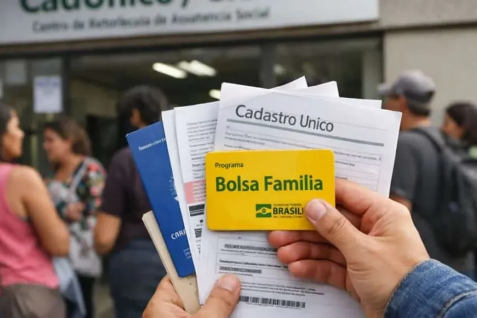Pessoa preocupada olhando o status de cancelamento do Bolsa Família no aplicativo do celular.