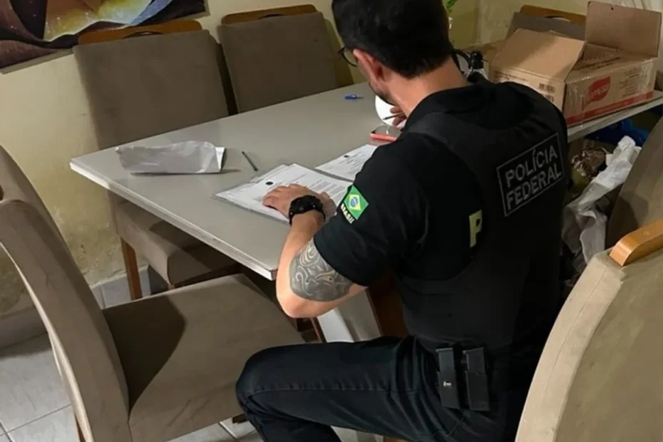 Agentes da Polícia Federal investigam esquema de fraudes em financiamentos habitacionais