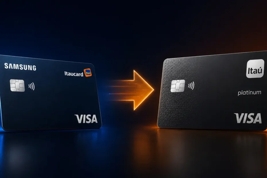Cartões de crédito Samsung Itaucard e Itaú Platinum em transição
