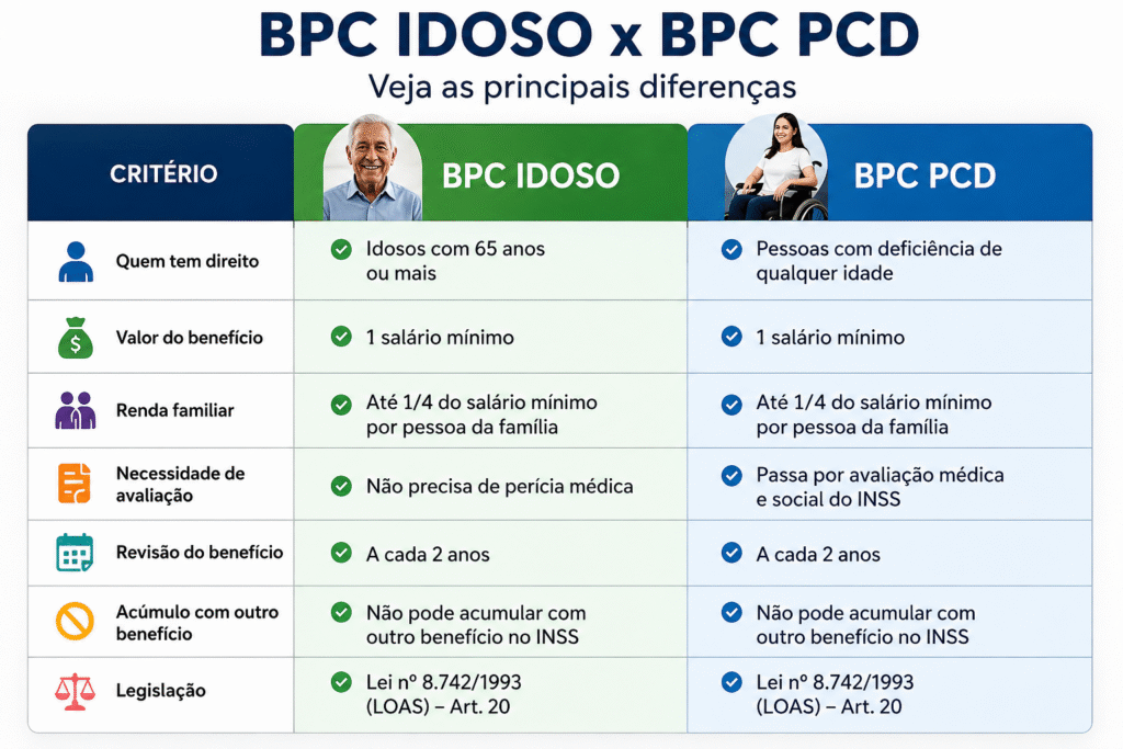infográfico simples explicando "o que é BPC/LOAS"