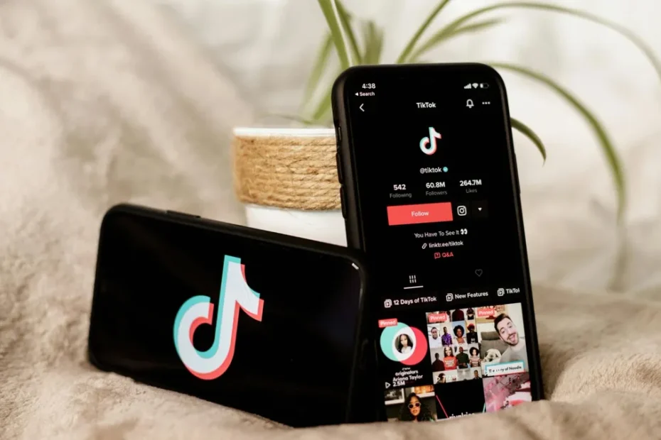 Tela de celular mostrando o aplicativo TikTok com uma notificação de pagamento recebido por mensagem direta
